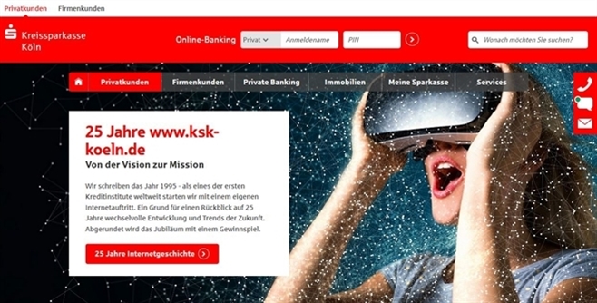 Pionierarbeit im World Wide Web: Kreissparkasse Köln und OEVERMANN Networks
